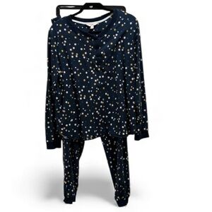 Secret Treasures 1/4 Button Henley & Jogger Stars PJ Set Like New Sz 16/18 XL/1x